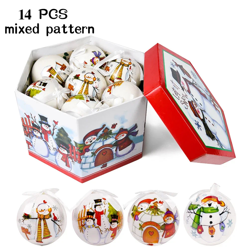 14pcs Christmas Mirror Ball Ornaments – Bright Hanging Decoration Ball Set