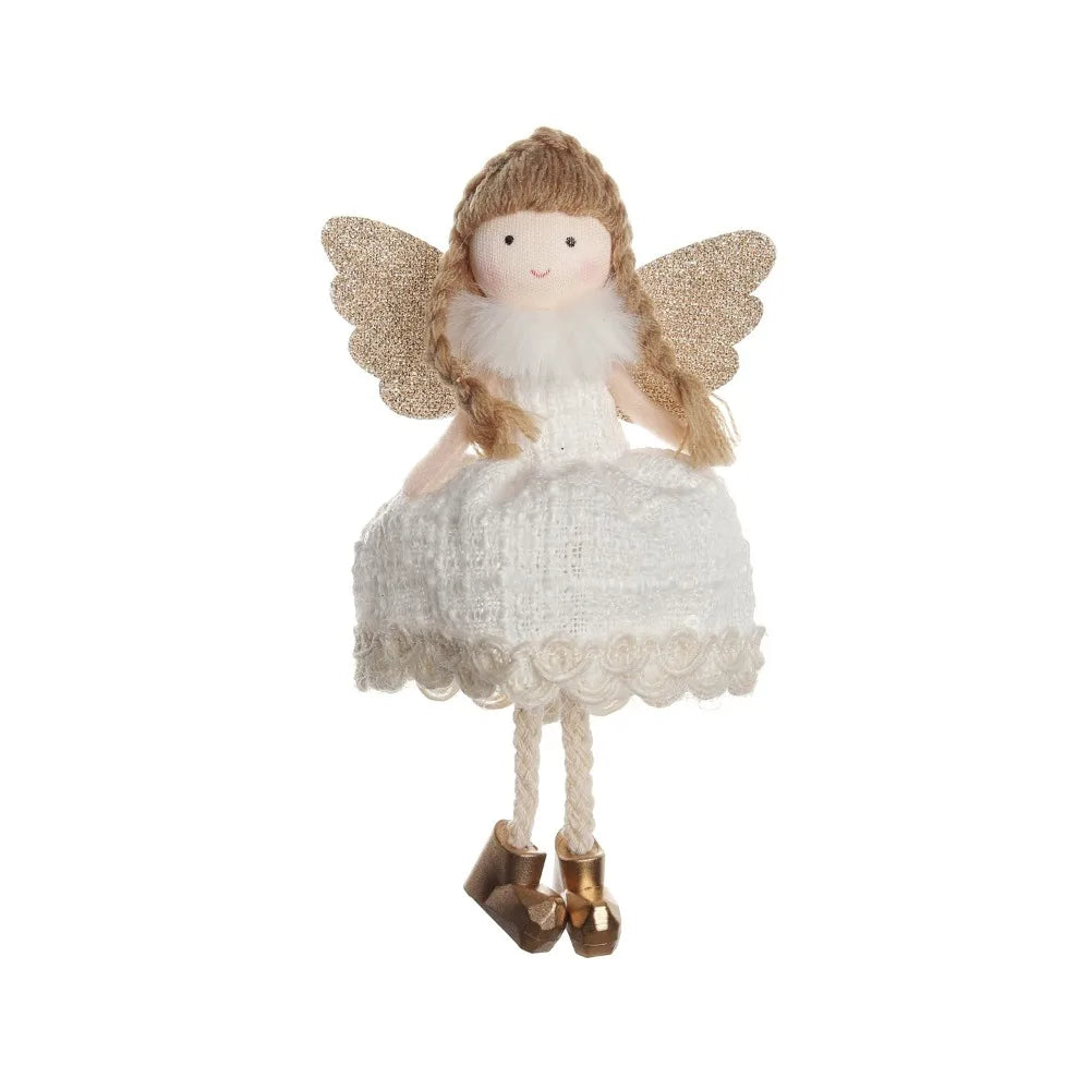 Ornament Collection - Plush Angel Christmas Ornament – Soft Velvet Hanging Angel Doll Decoration