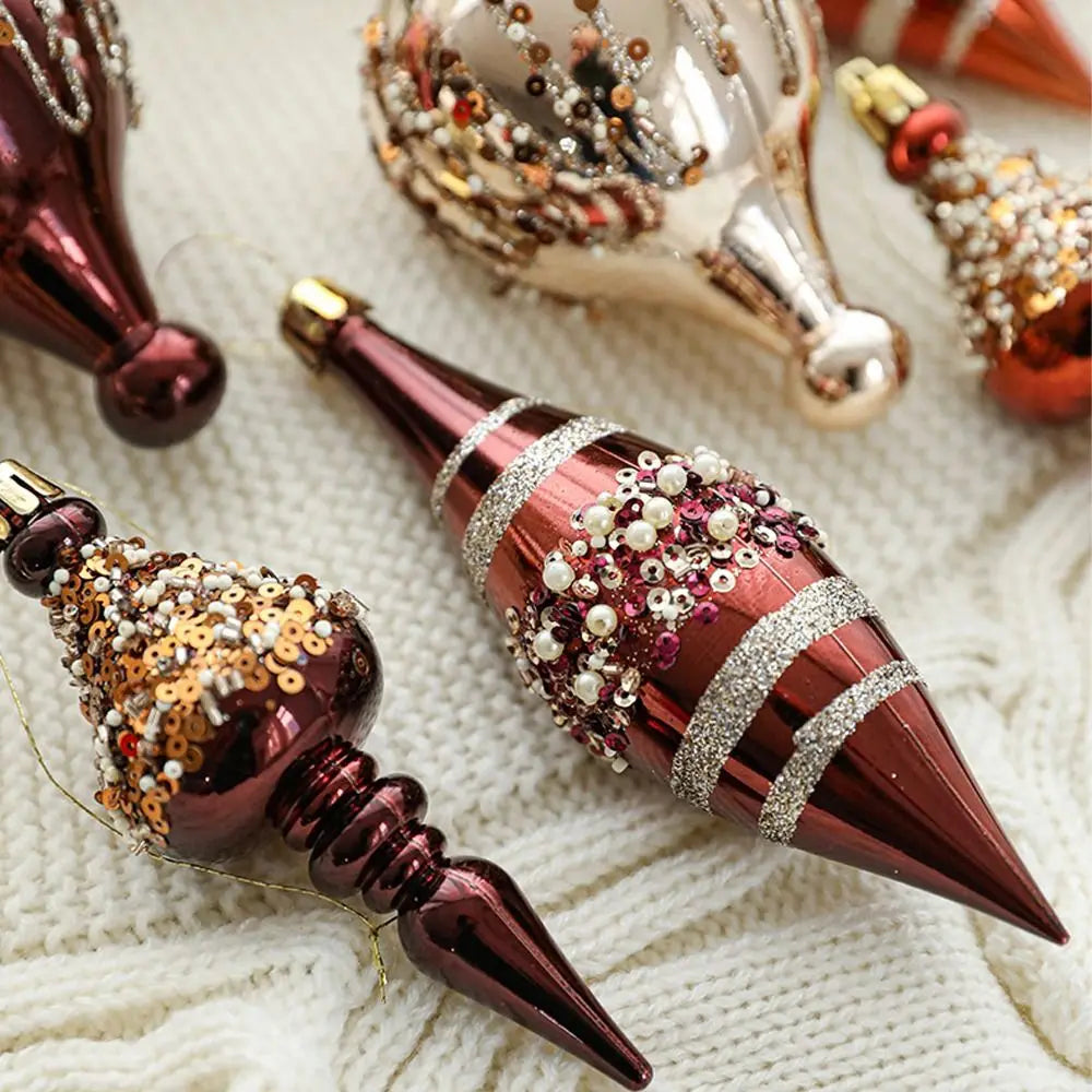 Ornament Collection - Christmas Ball Pendants Set – Plastic Hanging Tree Ornaments Box (Festive Baubles Decor)