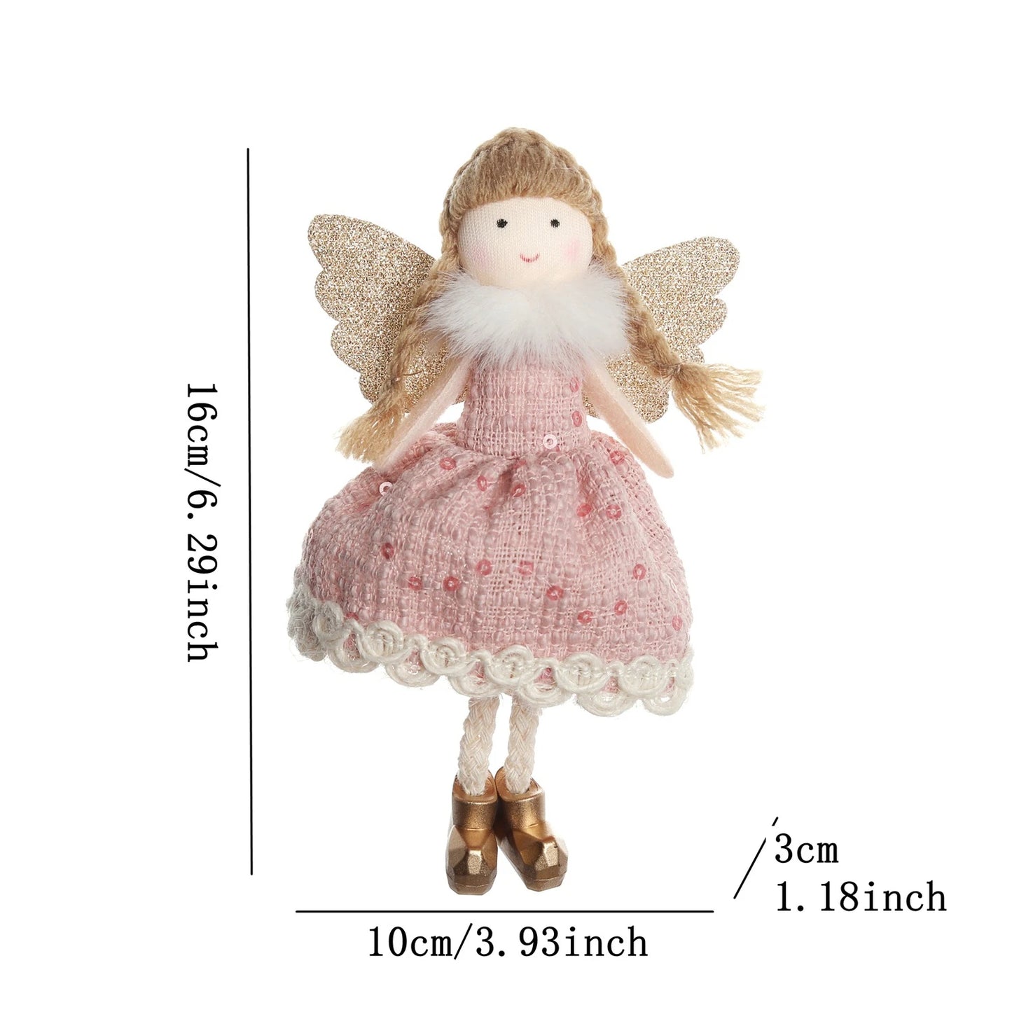 Ornament Collection - Plush Angel Christmas Ornament – Soft Velvet Hanging Angel Doll Decoration