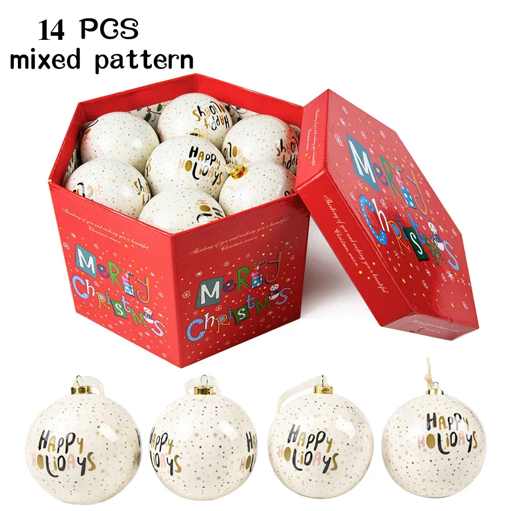 14pcs Christmas Mirror Ball Ornaments – Bright Hanging Decoration Ball Set