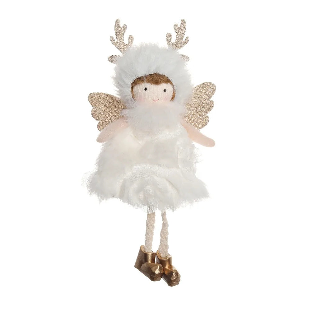 Ornament Collection - Plush Angel Christmas Ornament – Soft Velvet Hanging Angel Doll Decoration