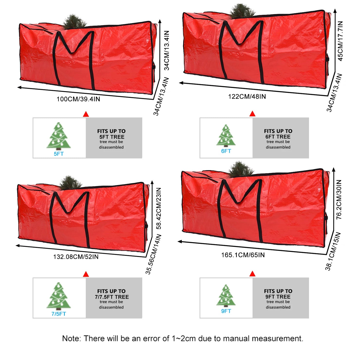 Waterproof Christmas Tree Storage Bag – Fits 5–9ft Trees with Handles