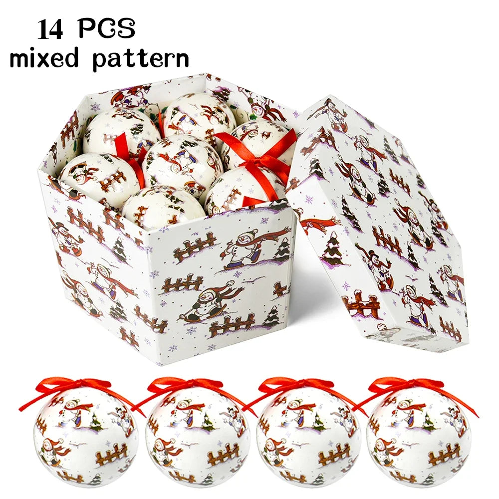14pcs Christmas Mirror Ball Ornaments – Bright Hanging Decoration Ball Set