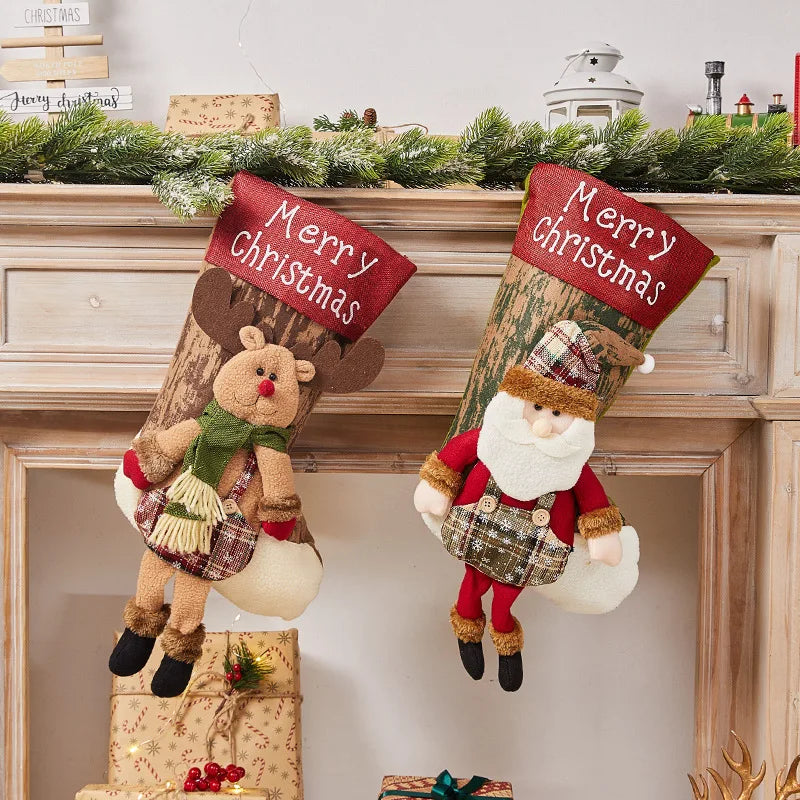 Christmas Stocking Collection - Classic Christmas Stocking Decoration | Festive Holiday Gift Holder