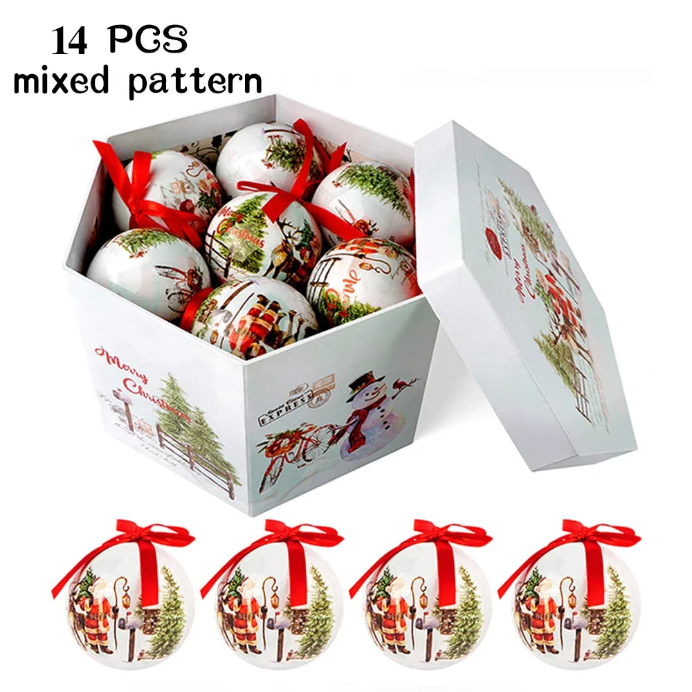 14pcs Christmas Mirror Ball Ornaments – Bright Hanging Decoration Ball Set