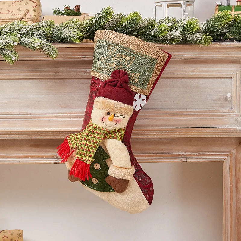 Christmas Stocking Collection - Classic Christmas Stocking Decoration | Festive Holiday Gift Holder