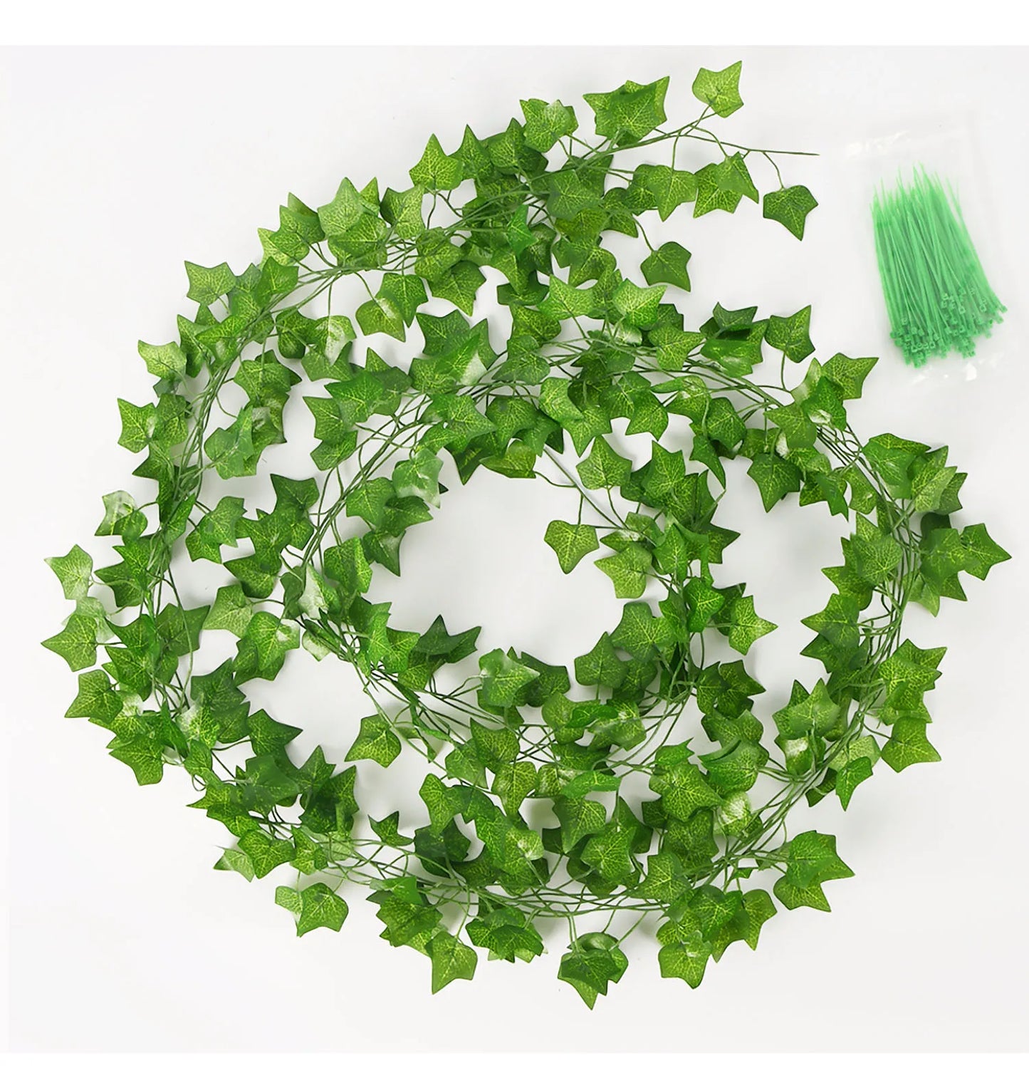 Garland Collection - Green Silk Artificial Hanging Christmas Garland
