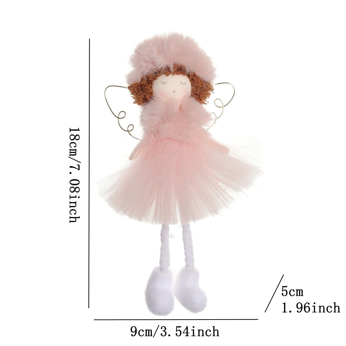 Ornament Collection - Plush Angel Christmas Ornament – Soft Velvet Hanging Angel Doll Decoration