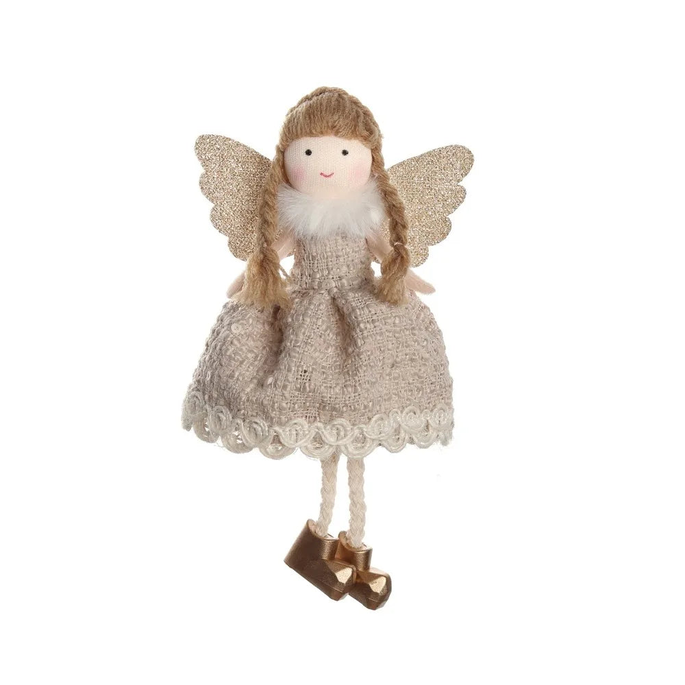 Ornament Collection - Plush Angel Christmas Ornament – Soft Velvet Hanging Angel Doll Decoration