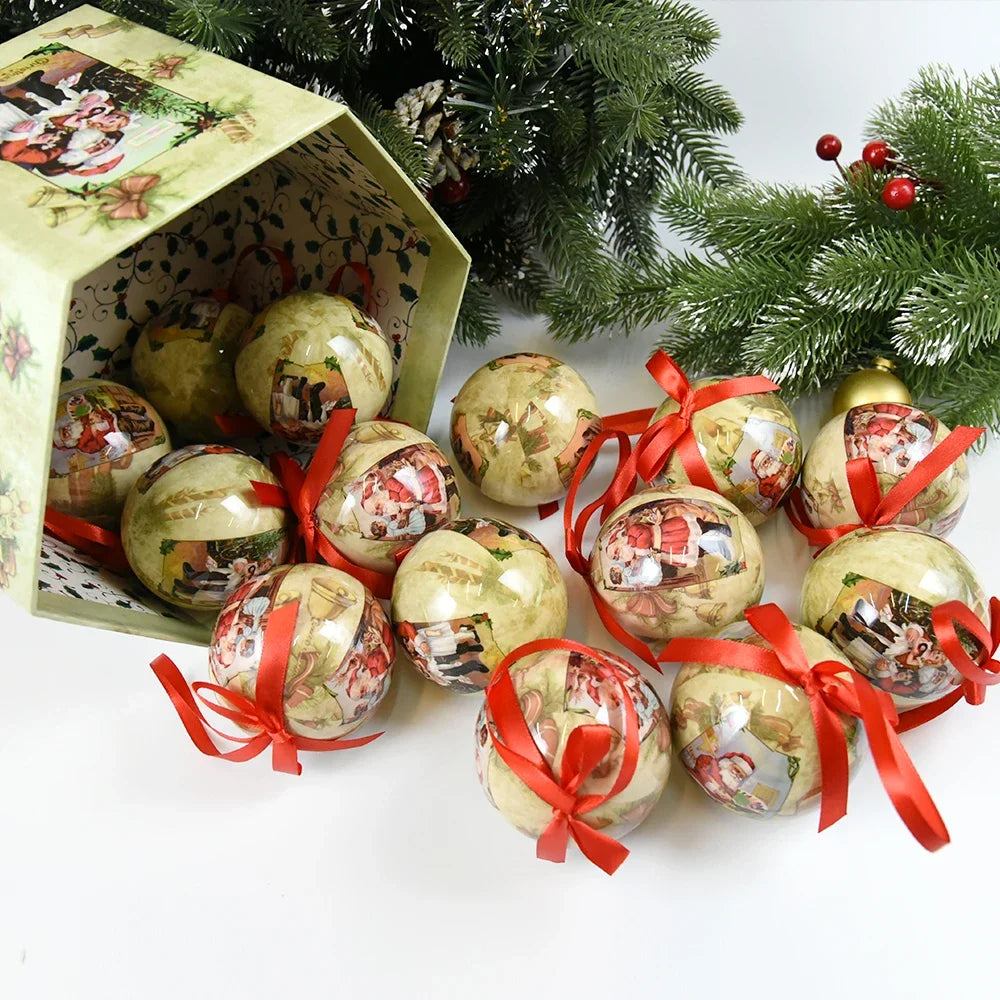 14pcs Christmas Mirror Ball Ornaments – Bright Hanging Decoration Ball Set
