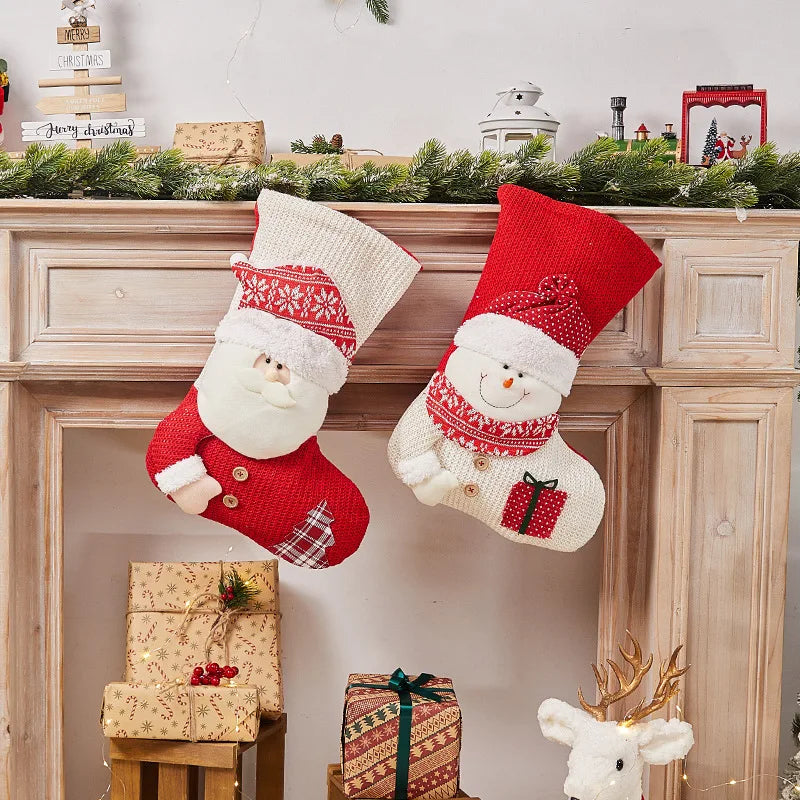 Christmas Stocking Collection - Classic Christmas Stocking Decoration | Festive Holiday Gift Holder