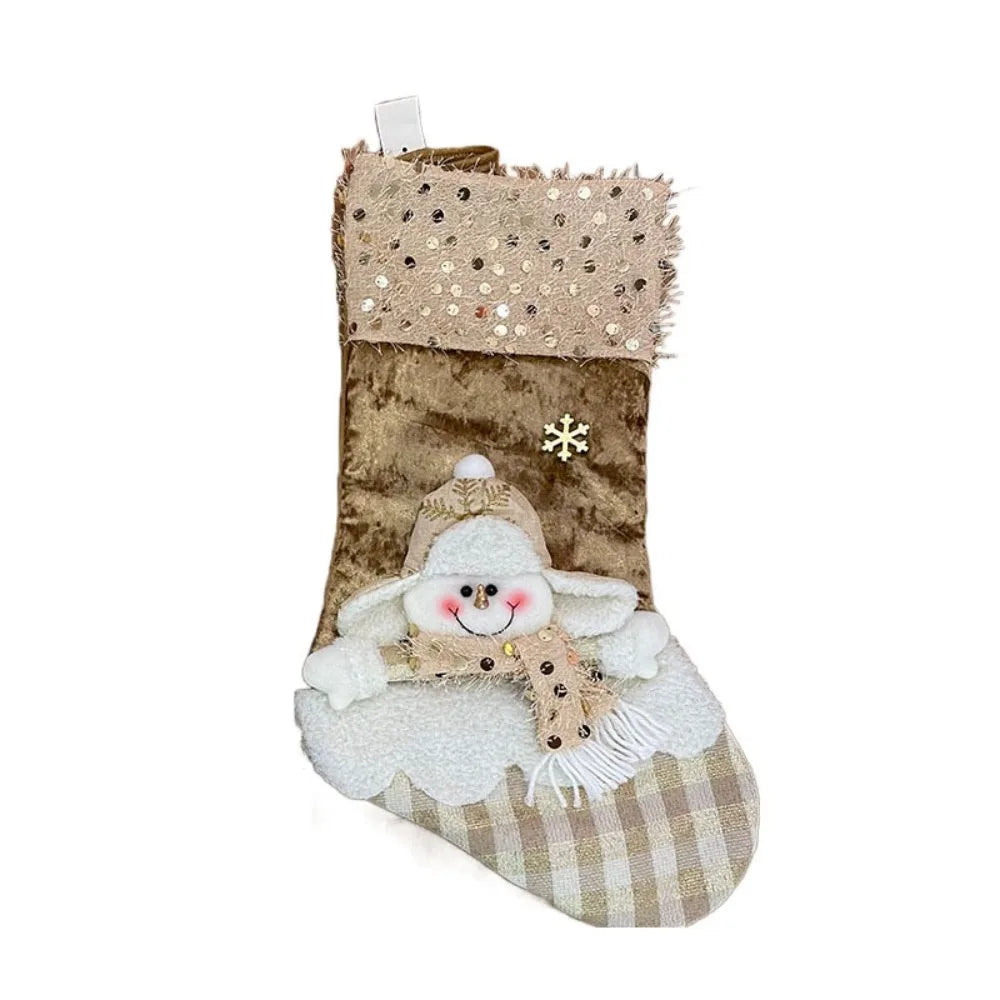 Christmas Stocking Collection - Large Colourful Christmas Stocking – 47×25cm Holiday Hanging Gift Sock (Pink, Green, Blue, Gold)