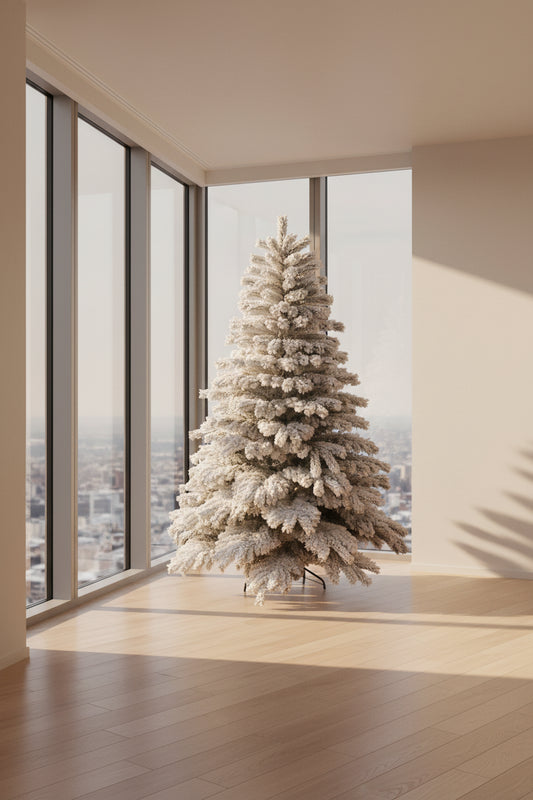 Snow White Artificial Christmas Tree – 120cm to 240cm Full & Realistic Holiday Centrepiece