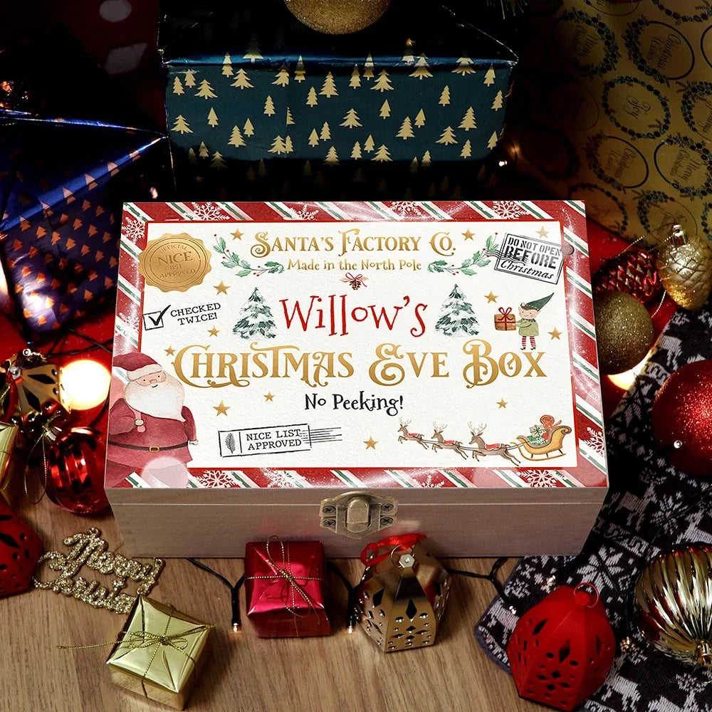 Personalised Collection - Personalised Wooden Jewelry Box – Custom Name Keepsake Gift for Christmas