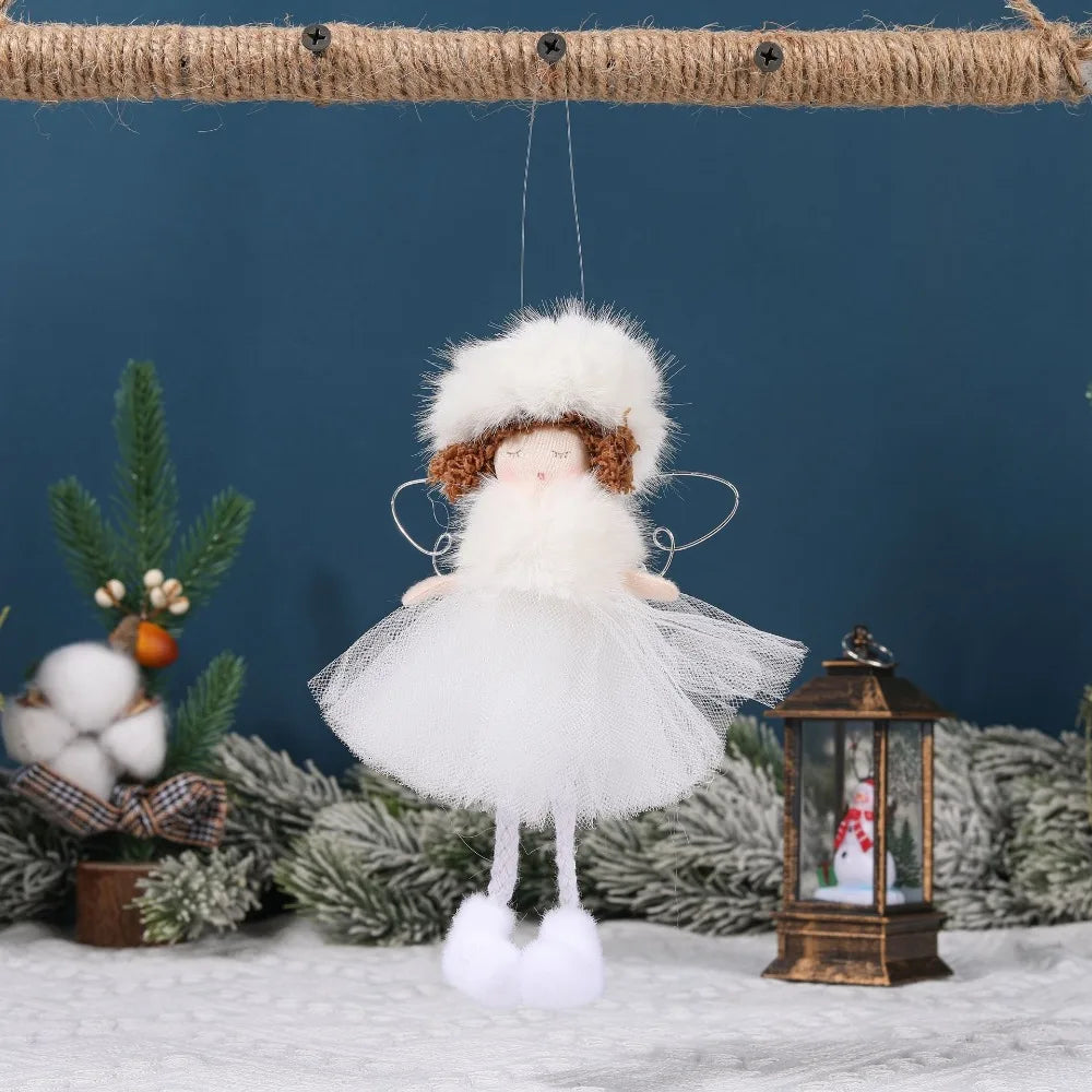 Ornament Collection - Plush Angel Christmas Ornament – Soft Velvet Hanging Angel Doll Decoration