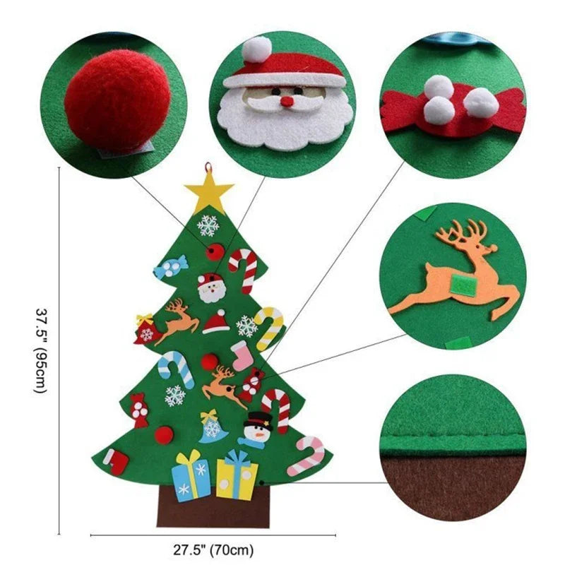 DIY Felt Christmas Tree – Kids Wall Hanging Decoration Set