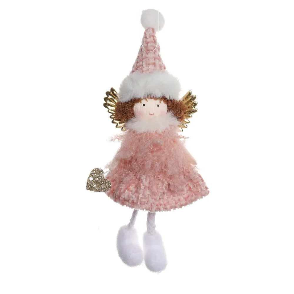 Ornament Collection - Plush Angel Christmas Ornament – Soft Velvet Hanging Angel Doll Decoration
