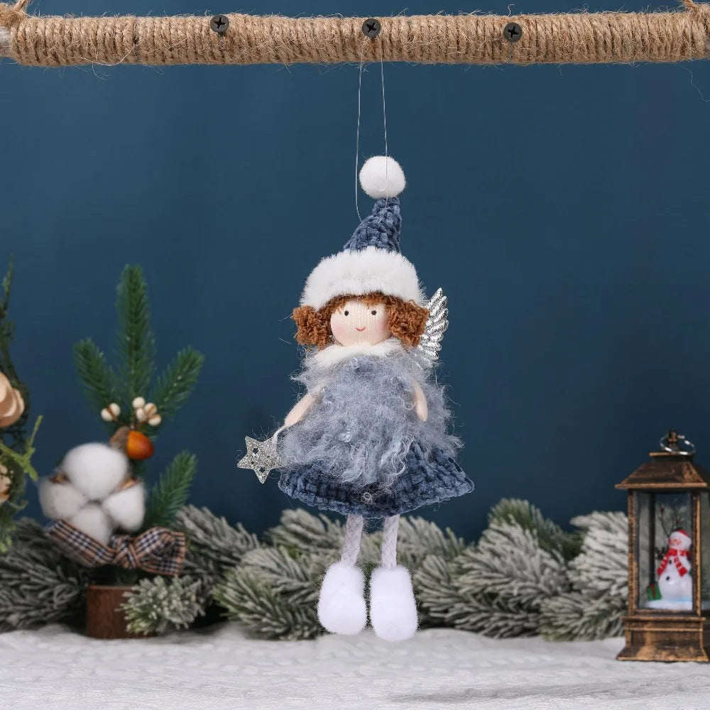 Ornament Collection - Plush Angel Christmas Ornament – Soft Velvet Hanging Angel Doll Decoration