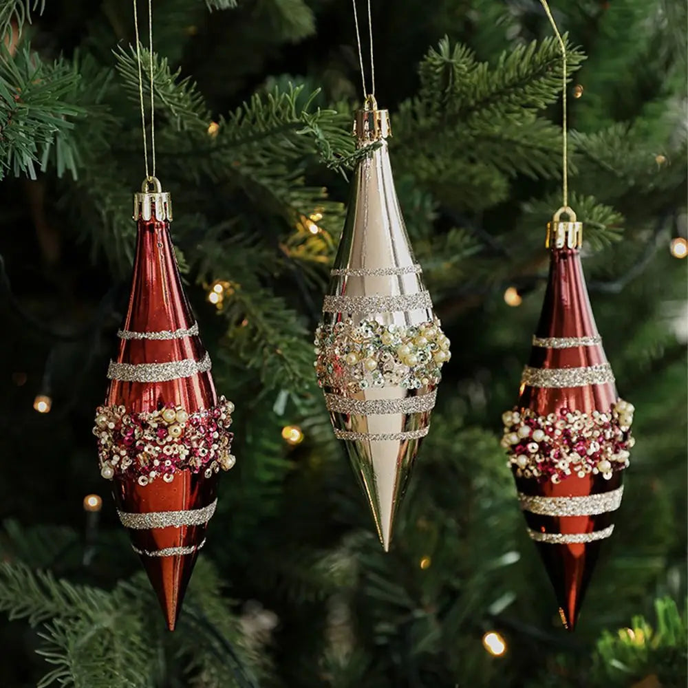 Ornament Collection - Christmas Ball Pendants Set – Plastic Hanging Tree Ornaments Box (Festive Baubles Decor)