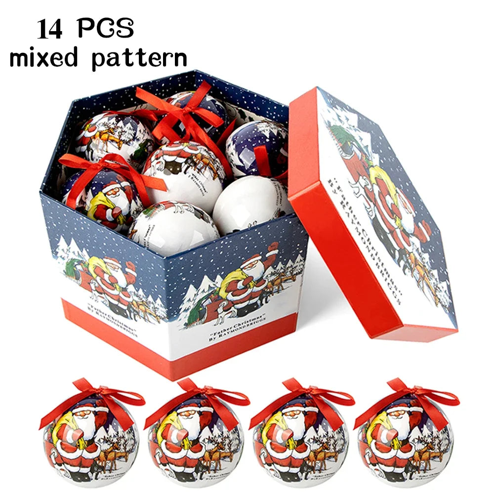 14pcs Christmas Mirror Ball Ornaments – Bright Hanging Decoration Ball Set