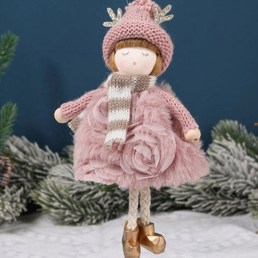 Ornament Collection - Plush Angel Christmas Ornament – Soft Velvet Hanging Angel Doll Decoration